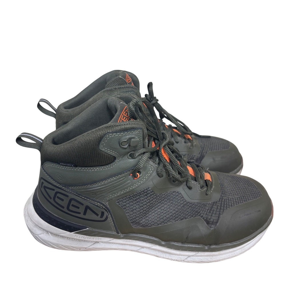 Keen Men's Synchro Utility Work Boots Size 10 Green Carbon Toe Mid EH Hiking